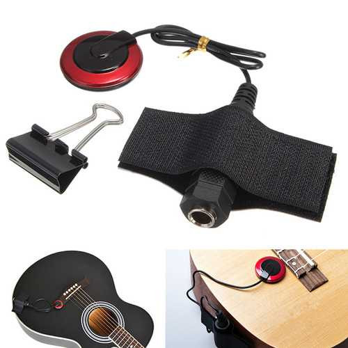Piezo Contact Microphone Pickup with Clamp Strap For Guitar Violin Ukulele Banjo C122-1038987