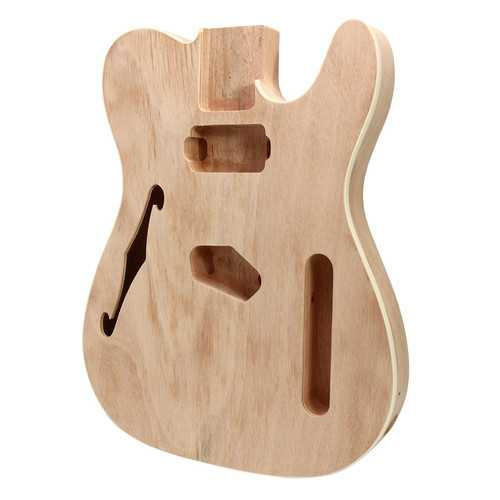 DIY Electric Guitar Mahogany Wood Body Telecaster Thinline Style Body Part Single F Hole C122-1274416