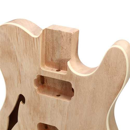 DIY Electric Guitar Mahogany Wood Body Telecaster Thinline Style Body Part Single F Hole C122-1274416