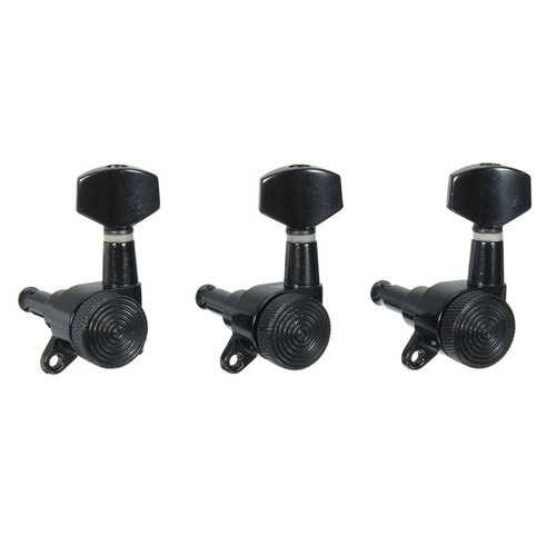 6pcs Locking Guitar Tuners Tuning Keys Pegs Bass Machine Heads Black C122-1181600
