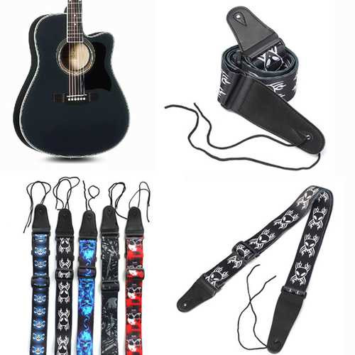 Guitar Strap Polyester Belt Electric Acoustic Bass Skull Punk Style C122-1031610