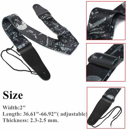 Guitar Strap Polyester Belt Electric Acoustic Bass Skull Punk Style C122-1031610