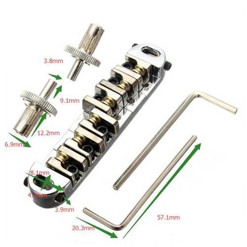Lp Gibson Guitar Bridge Chromeplate Roller Zinc Alloy Metal Sliver C122-974881