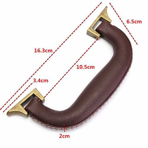 Guitar Musical Box Luggage Toolbox Trolley Instrument Case Handle Brown Leather C122-1218522