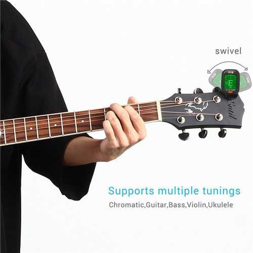 AROMA AT-101 Portable Clip-on Guitar Bass Violin Ukulele Tuner Tuning C122-1114698