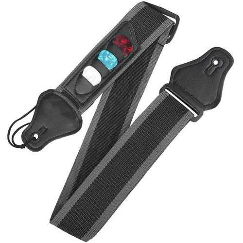 Nylon Guitar Strap with Three Pick Holder Strap with for Electric Acoustic Bass Guitar C122-1135006