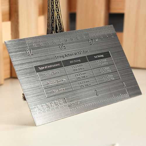 Guitar String Action Gauge Measuring Ruler Bass Luthier Tool C122-940141