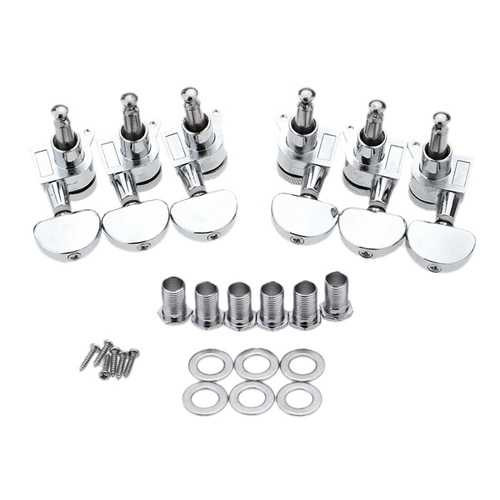 Chrome Silver Lock Guitar Tuning Pegs Tuning Heads 3R 3L For Electric Acoustic Guitar C122-1059865