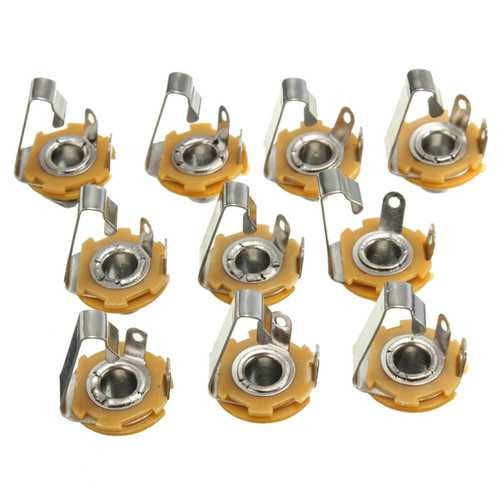 10Pcs 1/4'' 6.35mm Mono Input Jack Socket For LP TL Electric Guitar Bass C122-1037339