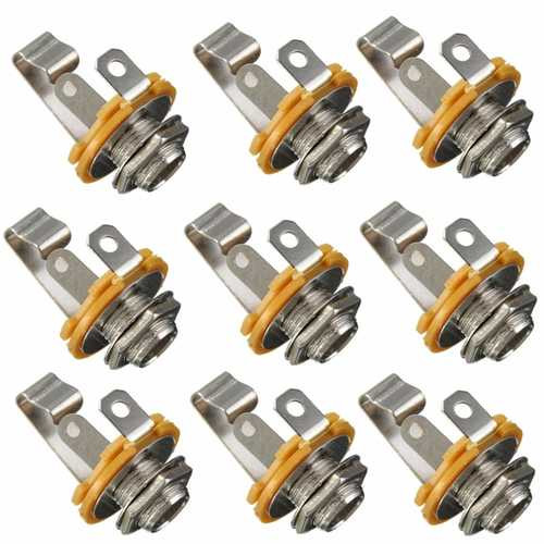10Pcs 1/4'' 6.35mm Mono Input Jack Socket For LP TL Electric Guitar Bass C122-1037339