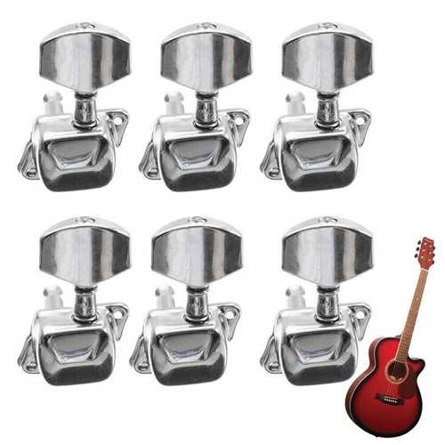 Acoustic Guitar String Semiclosed Tuning Pegs Tuners Machine Heads 6L Chrome C122-1091124