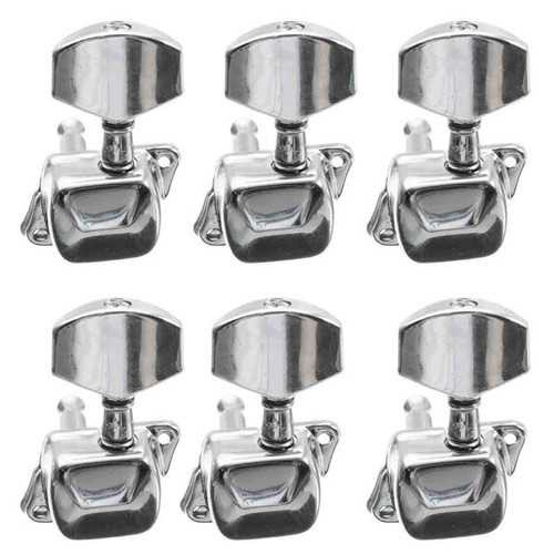 Acoustic Guitar String Semiclosed Tuning Pegs Tuners Machine Heads 6L Chrome C122-1091124