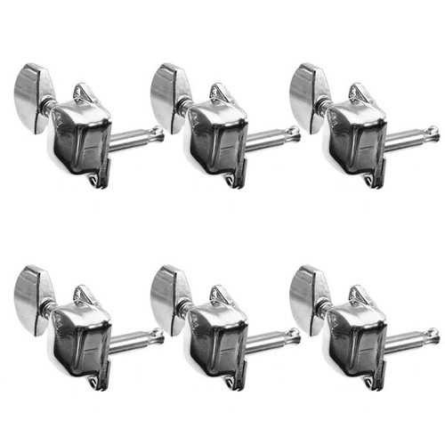Acoustic Guitar String Semiclosed Tuning Pegs Tuners Machine Heads 6L Chrome C122-1091124