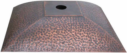 17-Inch Copper Bathroom Vessel Sink Above Counter for Vanity with Pop Up Drain Stopper,Rectangular Shape,Handmade