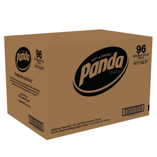 Panda 2-Ply Ultra-Premium 176 Sheet Bathroom Tissue Roll – 96/Case