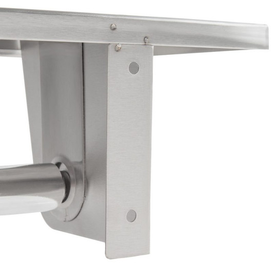 Two Roll Stainless Steel Toilet Tissue Dispenser with Utility Shelf