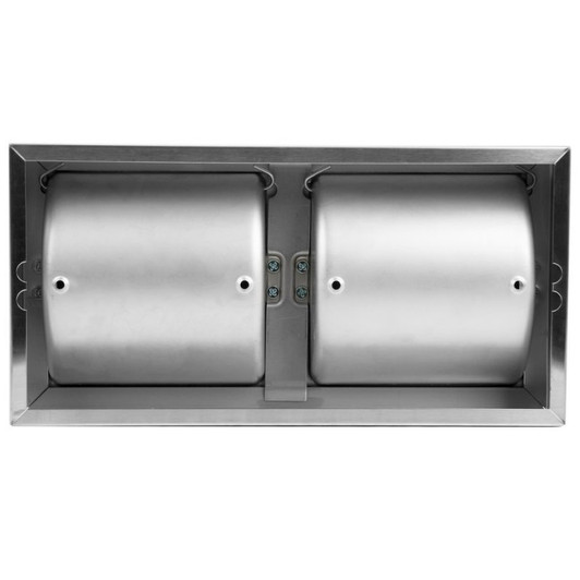 Bobrick B-69997 Surface-Mounted Double Toilet Tissue Dispenser with Stainless Steel Hood and Satin Finish
