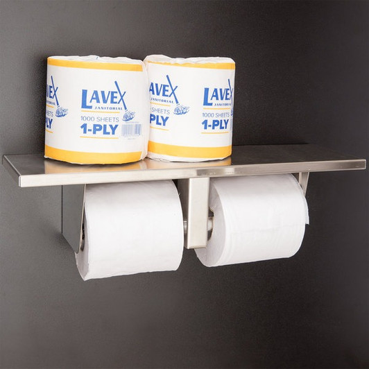 Bobrick B-2840 Multi Roll Toilet Tissue Dispenser with Utility Shelf and Satin Finish
