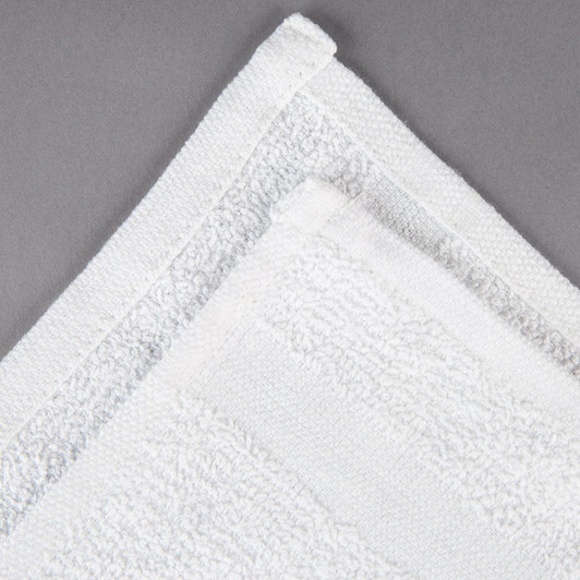 Oxford Silver 12″ x 12″ White Open End Cotton / Poly Wash Cloth 1 lb. – 12/Pack