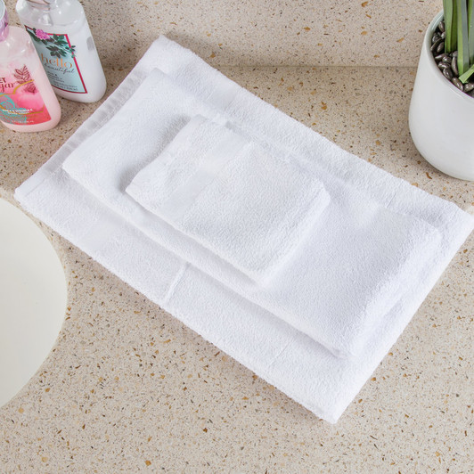 Oxford Silver 12″ x 12″ White Open End Cotton / Poly Wash Cloth 1 lb. – 12/Pack