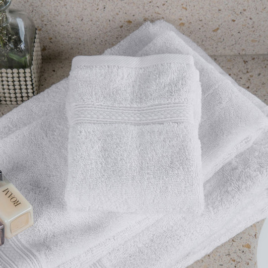 Oxford Vicenza Bianco 13″ x 13″ 100% Ringspun Combed Cotton Wash Cloth with Dobby Border 1.8 lb. – 12/Pack