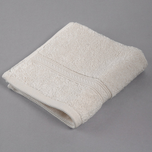 Oxford Vicenza Avorio 13″ x 13″ 100% Ringspun Combed Cotton Wash Cloth with Dobby Border 1.8 lb. – 288/Case