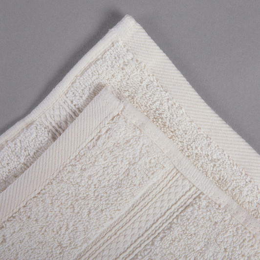 Oxford Vicenza Avorio 13″ x 13″ 100% Ringspun Combed Cotton Wash Cloth with Dobby Border 1.8 lb. – 288/Case