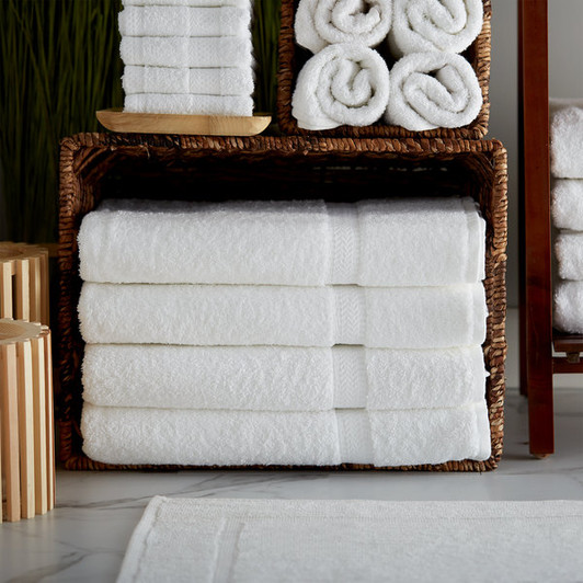 Lavex Lodging Premium 30″ x 60″ 100% Ring Spun Cotton Bath Sheet 18 lb. – 12/Pack
