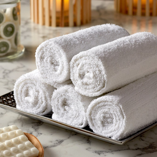 Lavex Lodging Premium 16″ x 30″ 100% Ring Spun White Cotton Hand Towel 3.5 lb. – 12/Pack