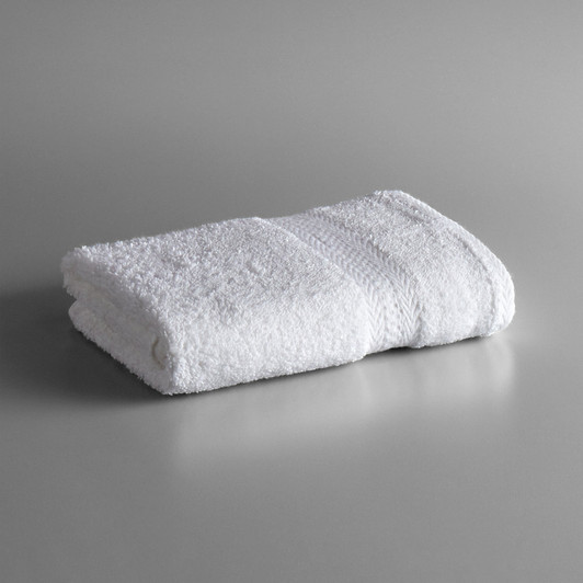 Lavex Lodging Premium 16″ x 30″ 100% Ring Spun White Cotton Hand Towel 3.5 lb. – 12/Pack