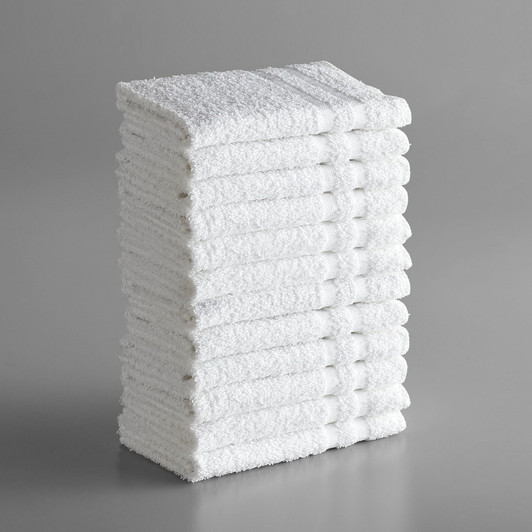 Lavex Lodging Standard 12″ x 12″ Cotton/Poly Wash Cloth with Overlock Stitch 1 lb. – 12/Pack