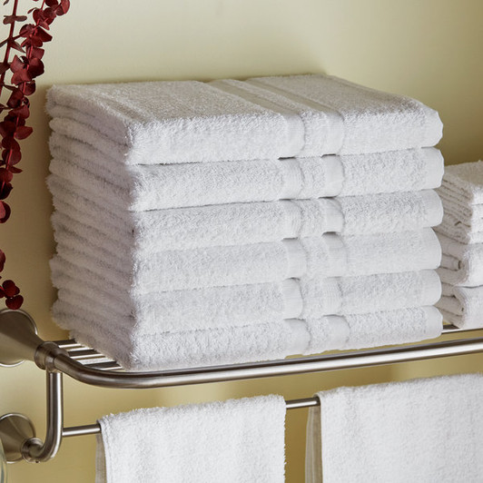 Lavex Lodging Standard 24″ x 50″ Cotton/Poly Bath Towel 10.5 lb. – 12/Pack