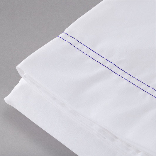 Oxford Super Blend Full Size 81″ x 108″ 200 Thread Count White Flat Hotel Sheet – 12/Case
