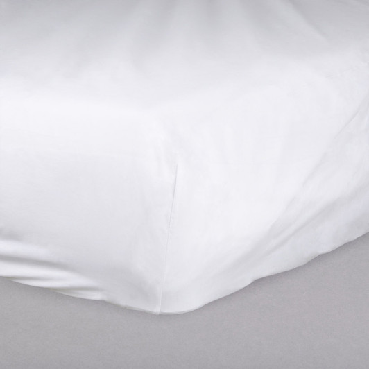 Oxford Super Blend Full Size 54″ x 80″ x 14″ 200 Thread Count White Fitted Hotel Sheet – 12/Case