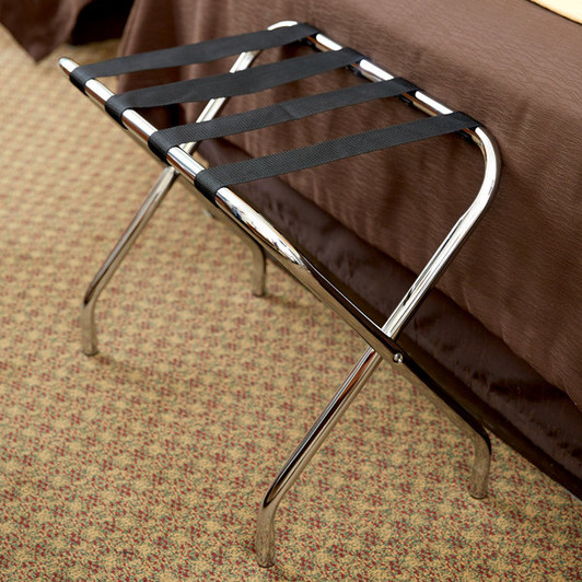 Lancaster Table & Seating Chrome Folding Luggage Rack – 6/Pack