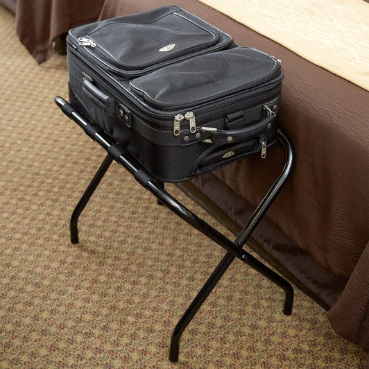 Lancaster Table & Seating Black Folding Luggage Rack