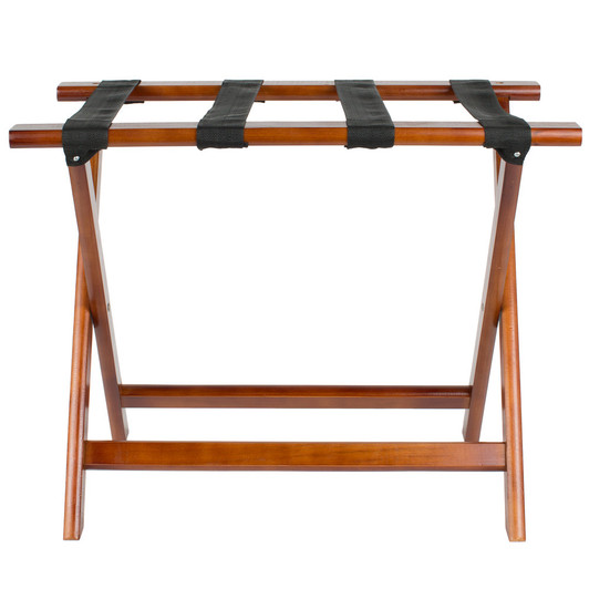 Lancaster Table & Seating 24 1/2″ x 15″ x 20″ Walnut Wood Folding Luggage Rack