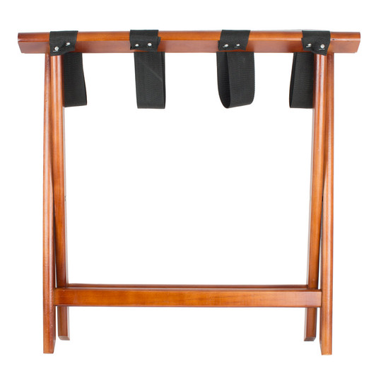 Lancaster Table & Seating 24 1/2″ x 15″ x 20″ Walnut Wood Folding Luggage Rack