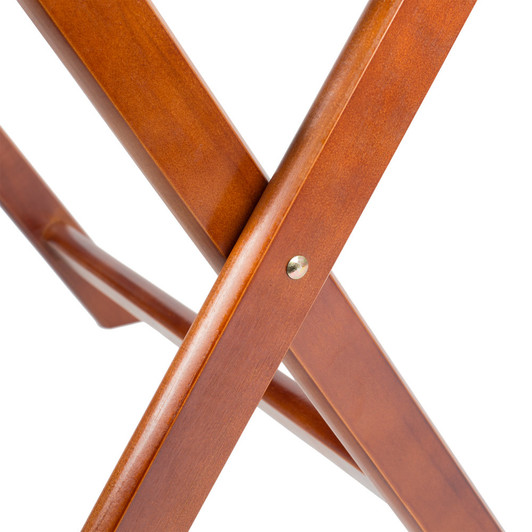 Lancaster Table & Seating 24 1/2″ x 15″ x 20″ Walnut Wood Folding Luggage Rack