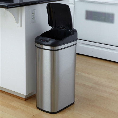 11 Gallon Kitchen Infrared Touchless Automatic Motion Sensor Lid Open Trash Can