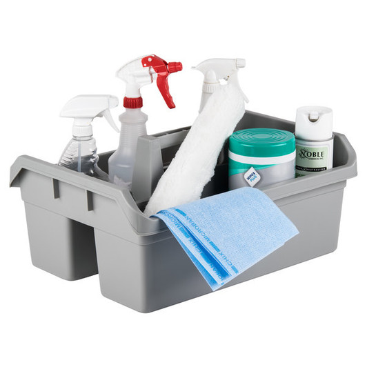Continental 49 Gray Plastic Cleaning Caddy, 19L x 13.5W (Maxi Maid Carrier)