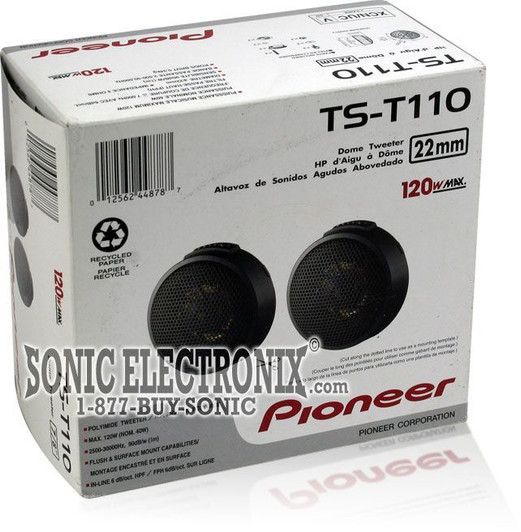 Pioneer TS-T110 240W Peak (120W RMS) 7/8-Inch Hard-Dome Tweeter (Pair)