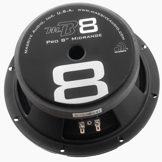 Massive Audio MB8 (Sold Individually) 350W Max (175W RMS) 8" Pro Audio Mid Bass Component Car Speakers