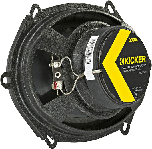 Kicker CSC68 (46CSC684) CS Series 6x8" 2-Way Coaxial Speakers (75 Watts RMS)
