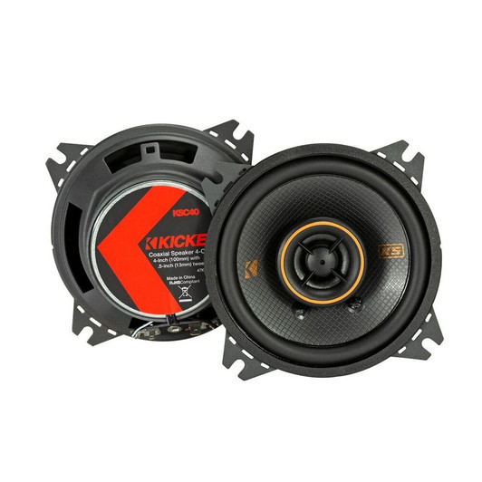 Kicker KSC40 (47KSC404) 4" Coaxial Speakers w/ Silk Dome tweeters