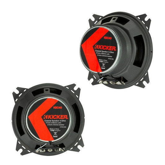 Kicker KSC40 (47KSC404) 4" Coaxial Speakers w/ Silk Dome tweeters