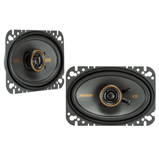 Kicker KSC460 (47KSC4604) 4" x 6" KS-Series Coaxial Speakers w/ Silk Dome tweeters