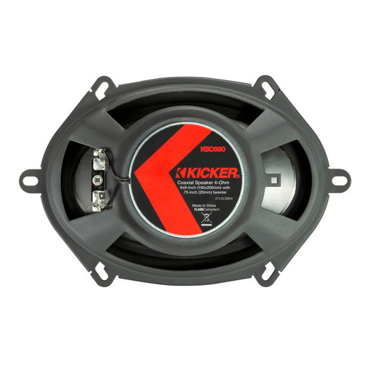 Kicker KSC680 (47KSC6804) 6x8" Coaxial Speakers with Silk Dome Tweeter