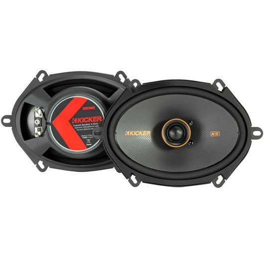 Kicker KSC680 (47KSC6804) 6x8" Coaxial Speakers with Silk Dome Tweeter