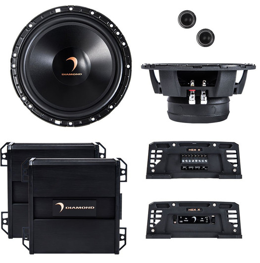 Diamond Audio H65S HEX Series 6.5" 2-Way Component Speaker System with Included Crossover Networks